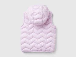 Padded vest in 3D wadding with hood