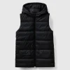 Padded vest with hood