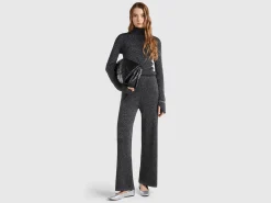 Palazzo trousers with lurex