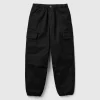 Parachute trousers in stretch cotton