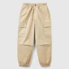 Parachute trousers in stretch cotton