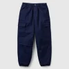 Parachute trousers in stretch cotton