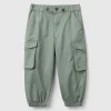 Parachute trousers in stretch cotton
