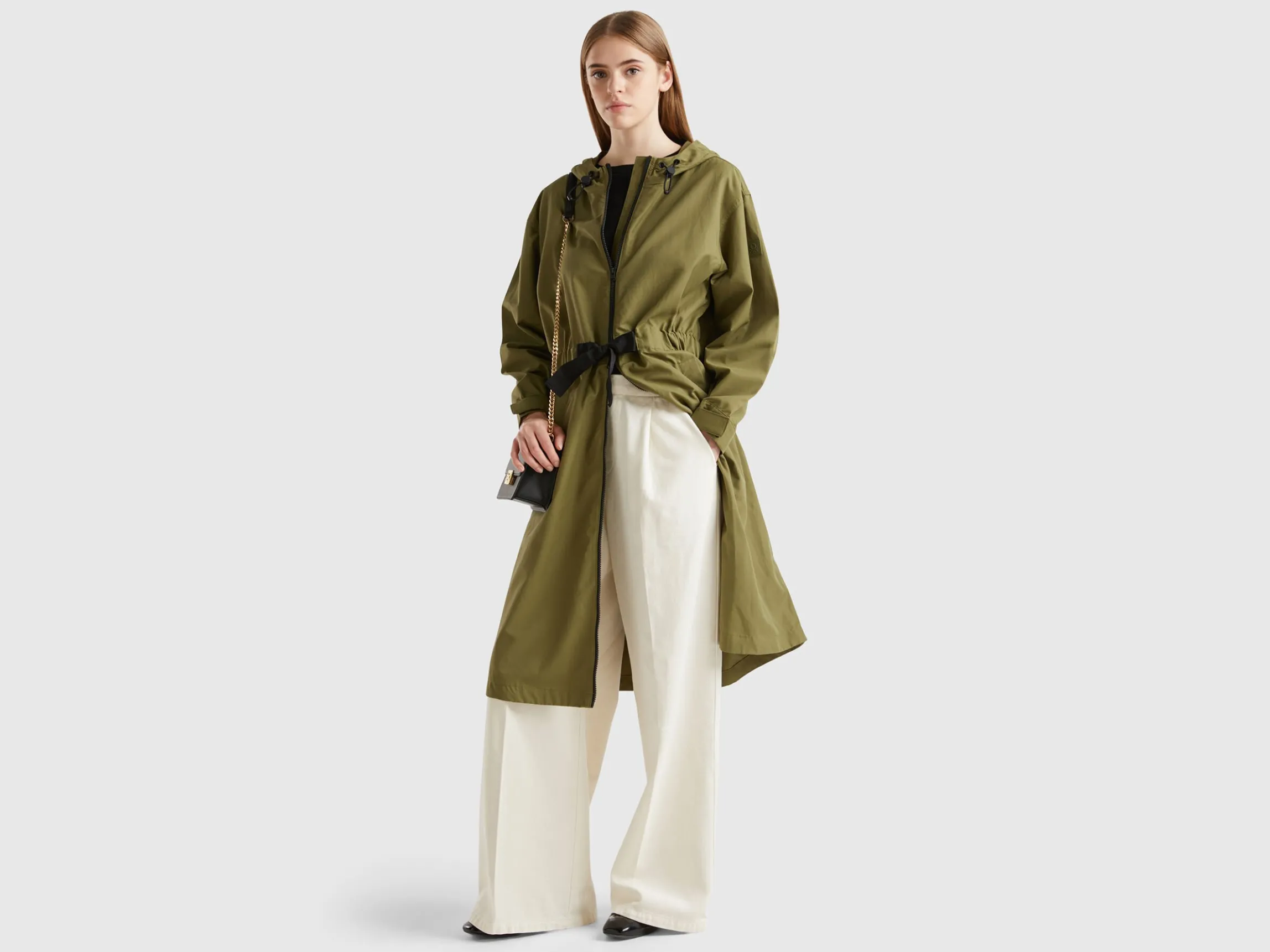 Parka in cotton and nylon "Rain Defender" blend