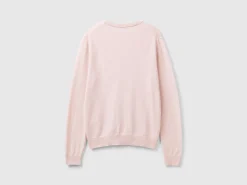 Pastel pink cardigan in wool and cashmere blend