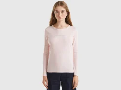 Pastel pink long sleeve t-shirt in 100% cotton