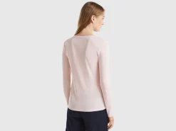 Pastel pink long sleeve t-shirt in 100% cotton