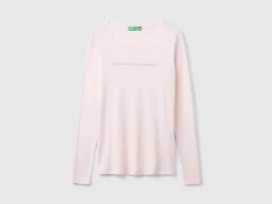 Pastel pink long sleeve t-shirt in 100% cotton