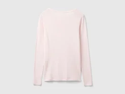 Pastel pink long sleeve t-shirt in 100% cotton