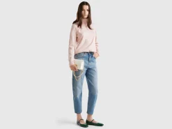 Pastel pink turtleneck in wool and cashmere blend