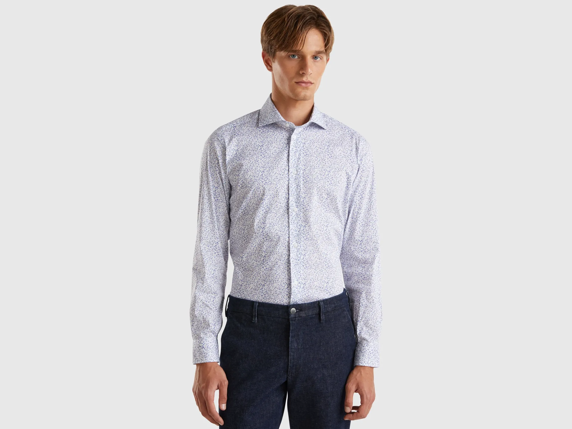 Patterned slim fit shirt