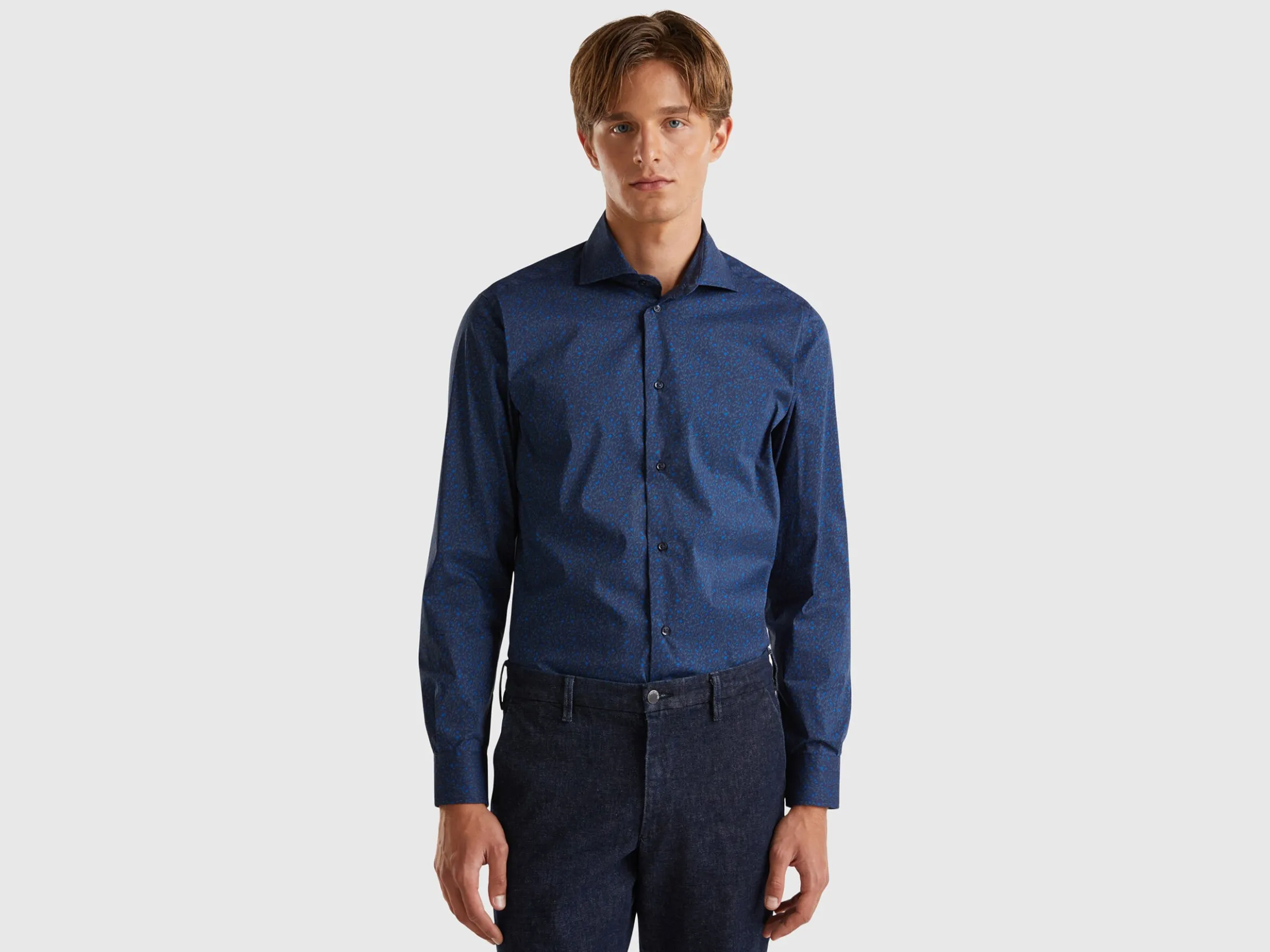 Patterned slim fit shirt