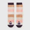 Pink and beige non-slip socks