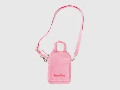 Pink cell phone holder in pure cotton