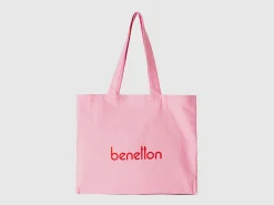 Pink tote bag in pure cotton