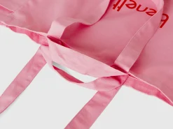 Pink tote bag in pure cotton
