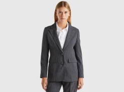 Pinstripe blazer in viscose blend
