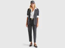 Pinstripe blazer in viscose blend
