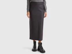 Pinstripe midi skirt