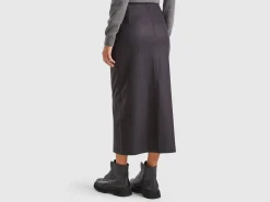 Pinstripe midi skirt
