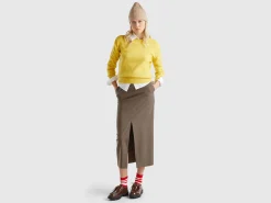 Pinstripe midi skirt