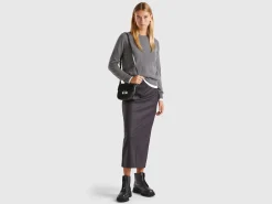Pinstripe midi skirt