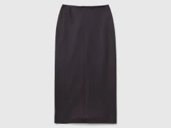 Pinstripe midi skirt