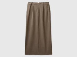 Pinstripe midi skirt