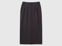 Pinstripe midi skirt