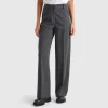 Pinstripe trousers with wide leg