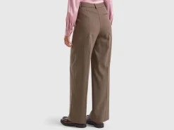 Pinstripe trousers with wide leg