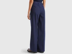 Pinstripe trousers with wide leg