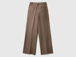 Pinstripe trousers with wide leg