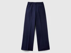 Pinstripe trousers with wide leg