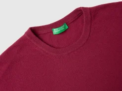 Plum crew neck sweater in pure Merino wool