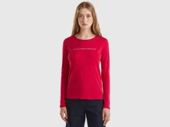 Plum long sleeve t-shirt in 100% cotton