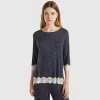 Polka dot t-shirt with lace detail