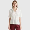 Polo shirt in cotton and linen blend