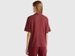 Polo shirt in cotton and linen blend