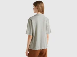 Polo shirt in cotton and linen blend