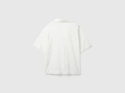 Polo shirt in cotton and linen blend