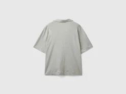 Polo shirt in cotton and linen blend