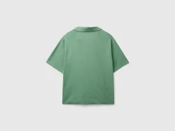 Polo shirt in cotton and linen blend