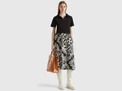 Polo-style dress with printed skirt