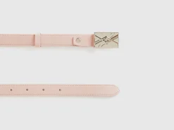 Powder pink thin belt