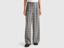Prince of Wales wide leg trousers