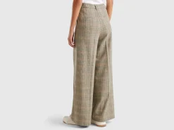 Prince of Wales wide leg trousers