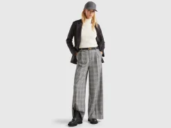 Prince of Wales wide leg trousers