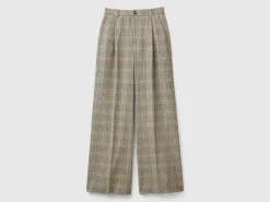 Prince of Wales wide leg trousers
