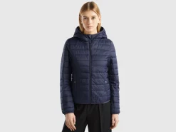 Puffer jacket with recycled wadding